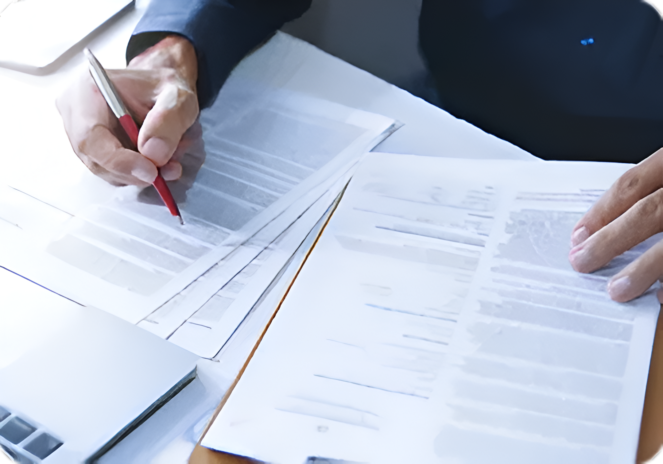 Person translating legal documents